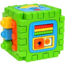 Детска играчка Globo - Образователно-музикален куб, 2 в 1 -1