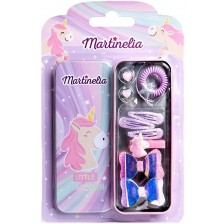 Детски комплект аксесоари за коса Martinelia - Little Unicorn, 10 части -1