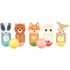 Детски дървен боулинг Orange Tree Toys - Горски животни -1
