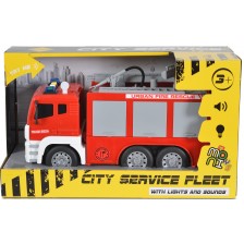 Детска играчка Moni Toys - Пожарен камион с помпа и стълба, 1:12 -1