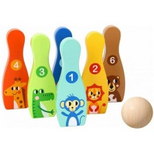 Детски дървен боулинг Tooky toy  -1