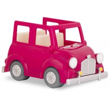 Детска играчка Battat Li'l Woodzeez - Кола, розова, с куфарче