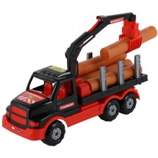 Детска играчка Polesie - Mammoet, Камион с дървени трупи -1