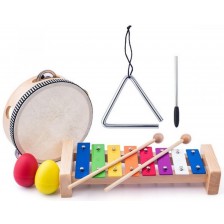 Детски музикален комплект Woody - Дървени инструменти -1