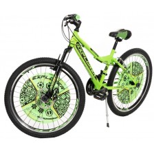 Детски велосипед Venera Bike - Explorer Magnito, 24'', черен/зелен -1