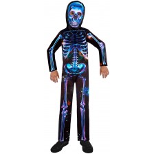 Детски карнавален костюм Amscan - Неонов скелет, 6-8 години, за момче -1