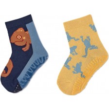 Детски чорапи със силиконова подметка Sterntaler - С хамелеон, 19/20 размер, 12-18 месеца, 2 чифта