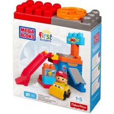 Детски строител Fisher Price Mega Bloks - Въртящият се гараж -1