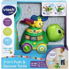Детска играчка Vtceh - Интерактивна костенурка за дърпане, 2 в 1