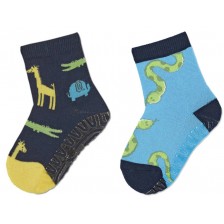 Детски чорапи със силиконова подметка Sterntaler - 17/18 размер, 6-12 месеца, 2 чифта