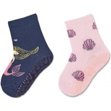 Детски чорапи със силиконова подметка Sterntaler - С русалка, 17/18 размер, 6-12 месеца, 2 чифта