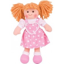 Детска играчка Bigjigs - Мека кукла Руби, 25 cm -1