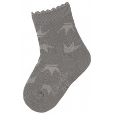 Детски чорапи Sterntaler - С коронки, 19/22 размер,12-24 месеца, сиви
