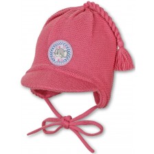 Детска плетена шапка с козирка Sterntaler - 47 сm, 9-12 месеца, розова