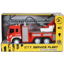 Детска играчка Moni Toys - Пожарен камион с кран и помпа, 1:16 -1