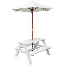 Детска дървена маса за пикник с чадър Ginger Home -1