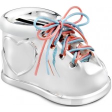 Детска касичка Zilverstad - Бебешка обувка, сребриста -1