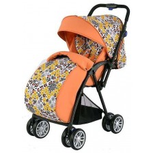 Детска количка 2 в 1 Zooper - Salsa, Оранжева, на цветя