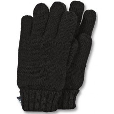 Детски плетени ръкавици Sterntaler - 5-6 години, черни -1