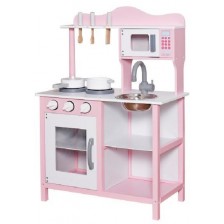 Детска дървена кухня Ginger Home - С аксесоари, розова -1
