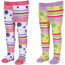 Детски памучни чорапогащници Sterntaler - На точки, 122/128 cm, 4-6 години, 2 броя