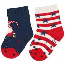 Детски чорапи за пълзене Sterntaler - Коледен мотив, 2 чифта, 19/20, 12-18 месеца -1