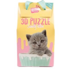  Детски 3D пъзел Studio Pets - Сиво коте в чаша, 48 части -1