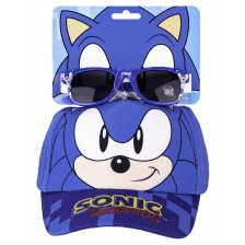 Детски комплект Cerda - Шапка и слънчеви очила, Sonic