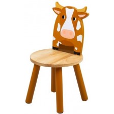 Детско дървено столче Bigjigs - Кравичка 