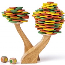 Детска дървена игра за баланс Woody - Есенно дърво -1