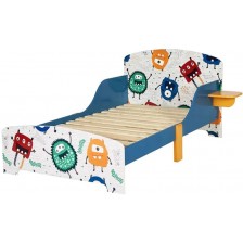 Детско легло със защита от падане Ginger Home - Monster, 140 x 70 cm -1