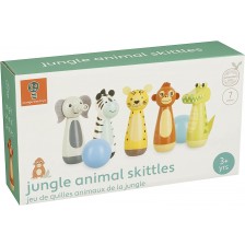 Детски дървен боулинг Orange Tree Toys - Животните от джунглата
