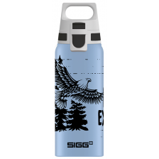 Детска бутилка за вода Sigg Shield One - Brave Eagle, светлосиня, 0.6 L