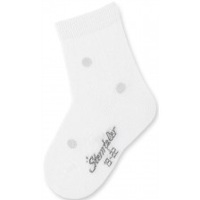 Детски чорапи Sterntaler - На точки, 15/16 размер, 4-6 месеца, бели