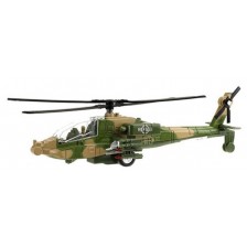 Детска играчка Toi Toys - Боен хеликоптер Alfafox с фрикция, звук и светлина, 23 cm