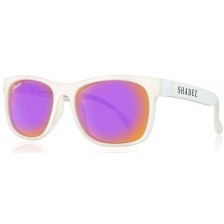 Детски слънчеви очила Shadez - От 3 до 7 години, бели с лилави стъкла