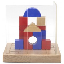Детска игра с дървени блокове Viga - Изграждане на 3D композиции -1