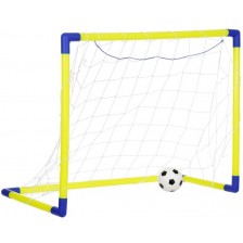 Детски комплект GT - Футболна врата с мрежа и топка, зелена -1