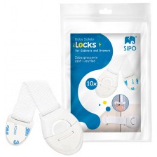 Детски предпазни ключалки за шкафове и уреди Sipo - 10 броя