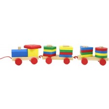 Детска играчка Toru Toys - Дървено влакче, 38 cm