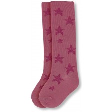 Детски памучен чорапогащник Sterntaler - На звездички,  80 cm, 8-9 месеца, розов