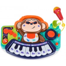 Детска играчка Hola Toys - Мини пиано с микрофон, DJ Monkey