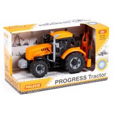 Детска играчка Polesie Progress - Инерционен трактор с рамо и лопата -1