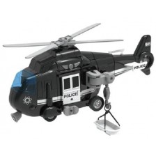 Детска играчка Raya Toys - Полицейски хеликоптер, черен