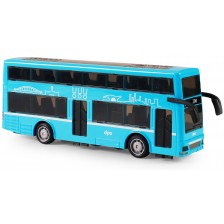 Детска играчка Rappa - Двуетажен автобус, 19 cm, син