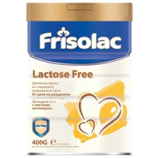 Диетично мляко за кърмачета Frisolac - Lactose Free, 400 g