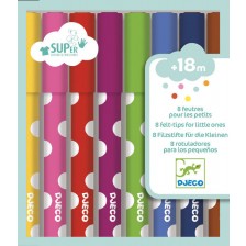Цветни флумастери с четки Djeco - 8 цвята