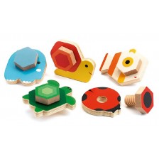 Детска играчка Djeco - Животинки за сглобяване Tourna Basic -1