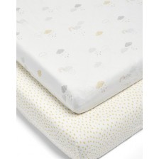 Долен чаршаф с ластик за легло Mamas & Papas - Dream Upon a Cloud, 2 броя, 70x142 cm