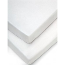 Долен чаршаф с ластик за легло Mamas & Papas - White, 2 броя, 70x142 cm 
